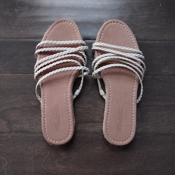 Madewell Kathryn Espadrille Braided Strap Rattan Slide Sandals - Picture 1 of 8